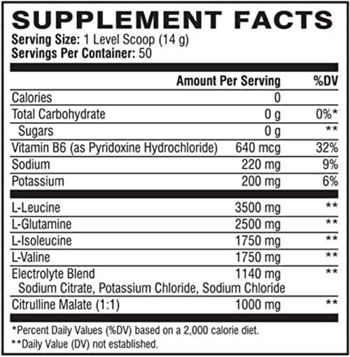 Original BCAA Powder Blue Raspberry Ice | Sugar Free Post Workout Muscle Recovery Drink with Amino Acids | 7g BCAAs for Men & Women | 50 Servings - Image 2