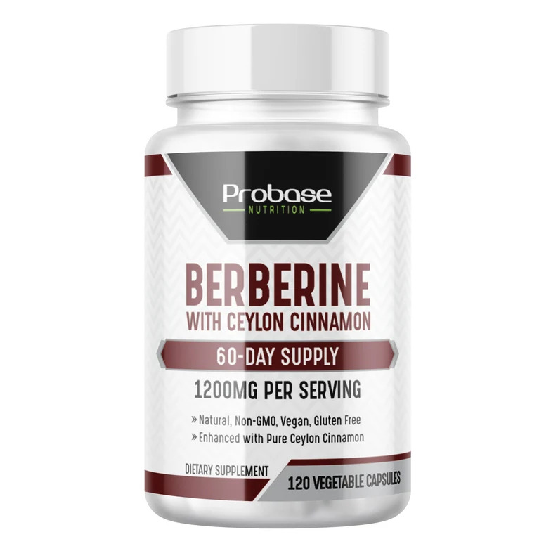 Probase Premium Berberine 1200mg, 120 Capsules - Plus Ceylon Cinnamon Extract 10:1 - Supports Glucose Metabolism, Healthy Weight Management