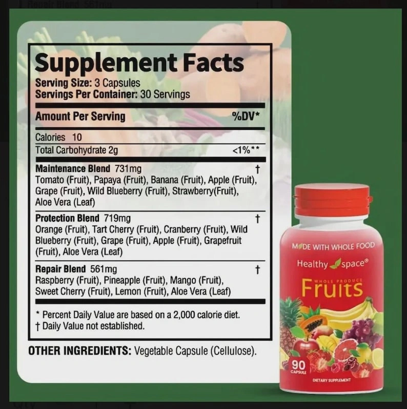 2 Pack, 90 Fruits and 90 Veggies Whole Food Supplement with Superfood Sealed - Image 4