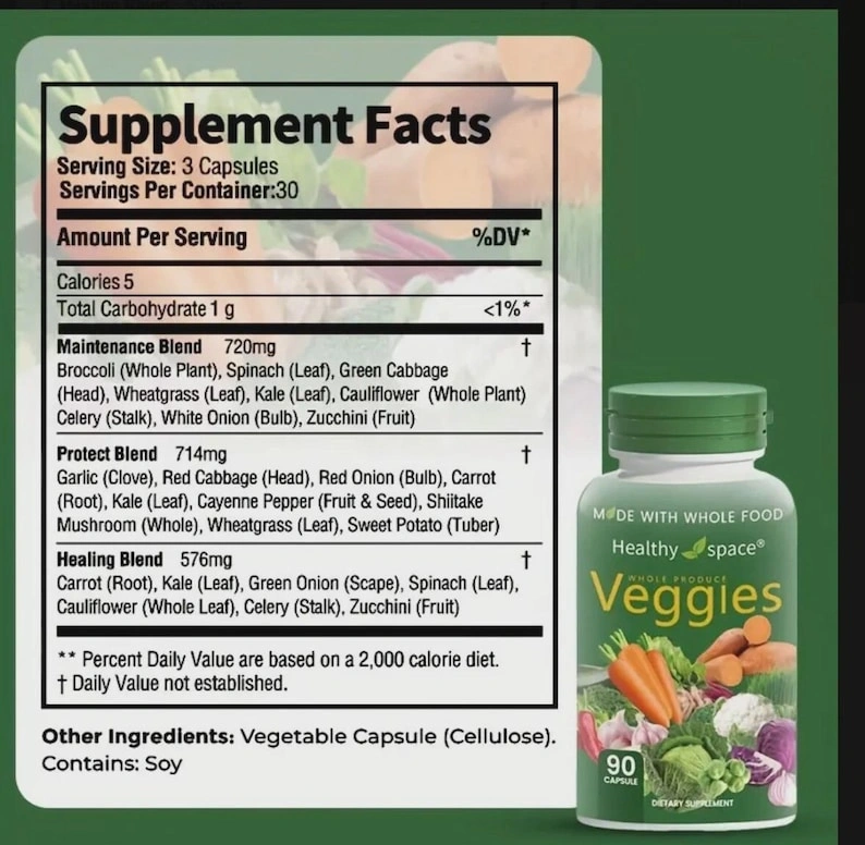 2 Pack, 90 Fruits and 90 Veggies Whole Food Supplement with Superfood Sealed - Image 3