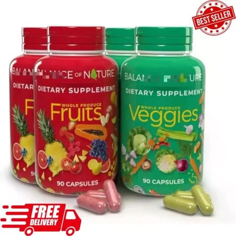 2 Pack, 90 Fruits and 90 Veggies Whole Food Supplement with Superfood Sealed