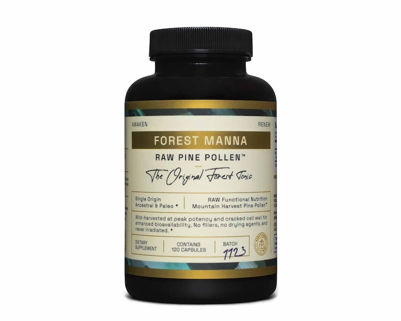Forest Manna RAW Pine Pollen™ Capsules – 120 Count