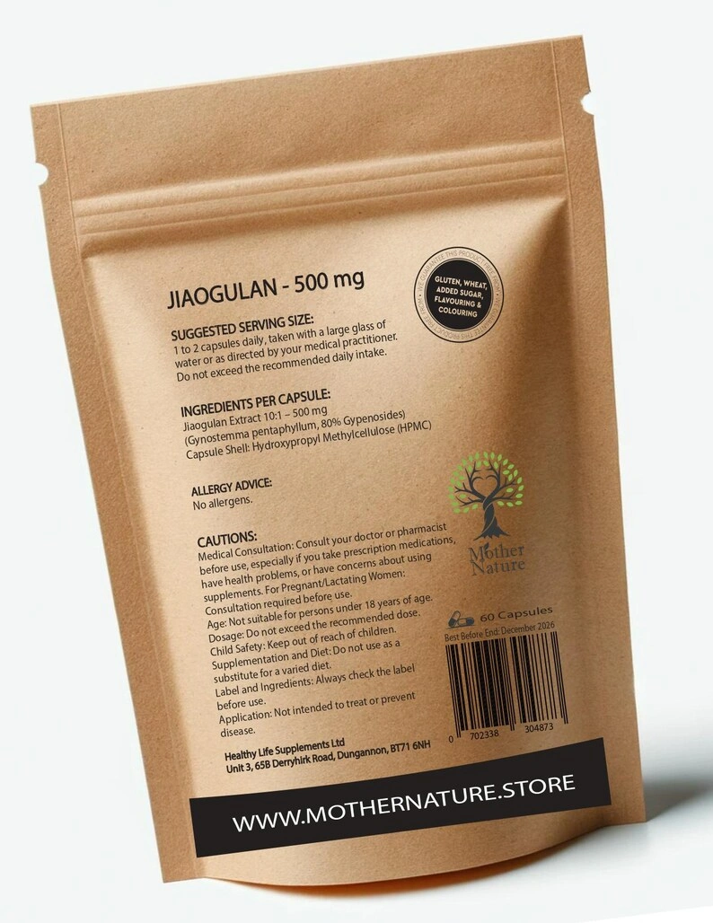 Jiaogulan Capsules: 500mg High Potency Vegan Supplement - 60 Capsule - Image 2