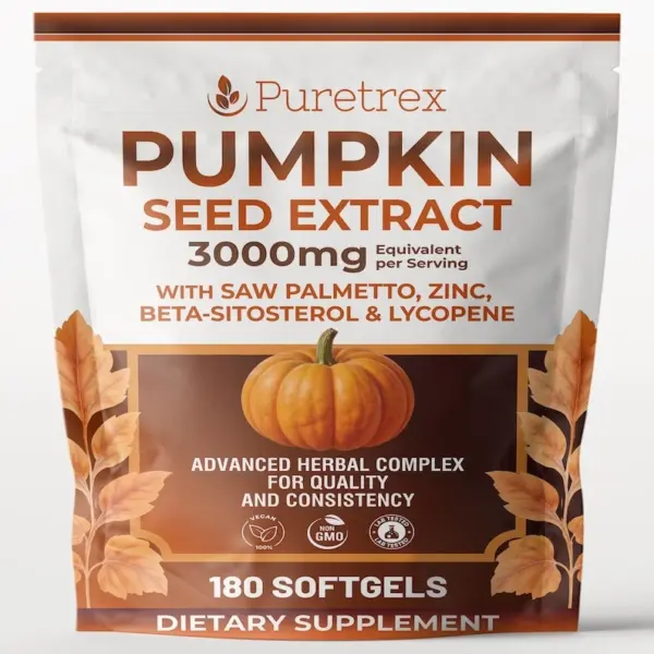 Pumpkin Seed Extract 3000mg – Saw Palmetto, Zinc & Lycopene