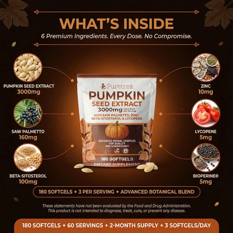 Pumpkin Seed Extract 3000mg – Saw Palmetto, Zinc & Lycopene - Image 7