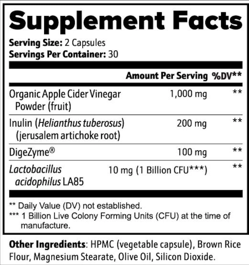 Apple Cider Vinegar Capsules | ACV Powder with Prebiotics & Probiotics - Image 2