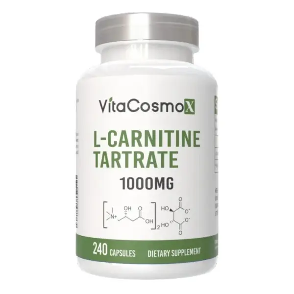 VitaCosmoX L-Carnitine Tartrate - 240 Vegan Capsules