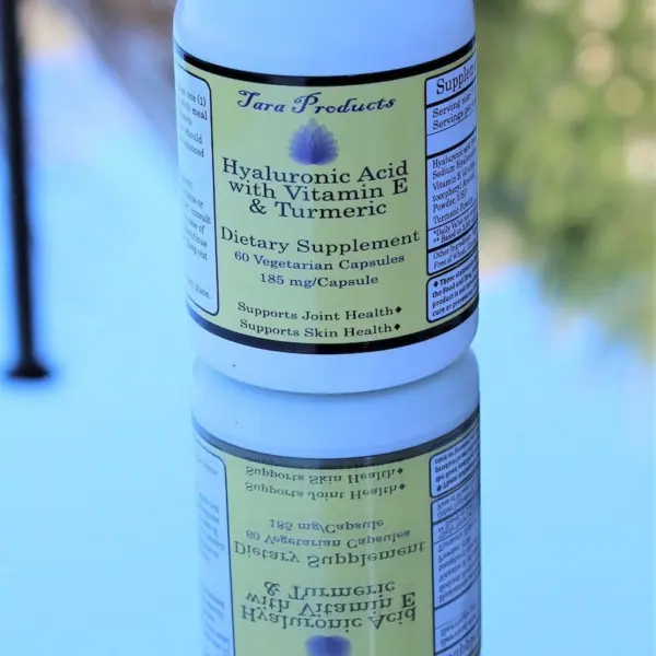 Hyaluronic acid with Vitamin E & Turmeric Capsules, 185 mg/capsules, 60 Vege Caps
