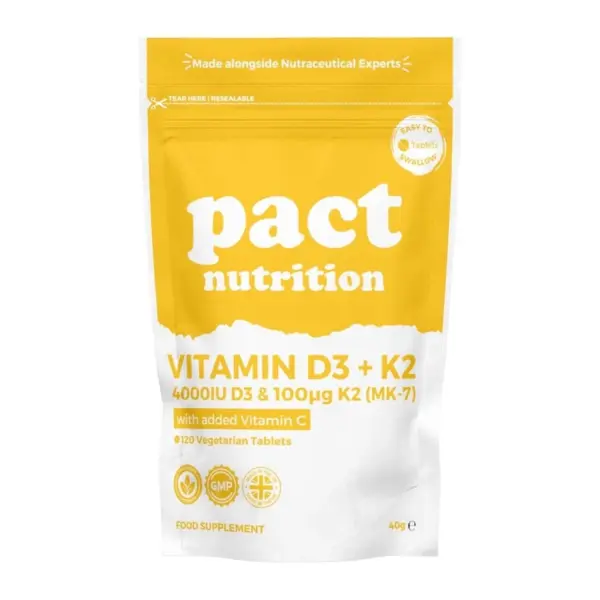 Vitamin D3 K2 Supplement: High Strength Immune & Bone Support - 120 Vegetarian Tablets