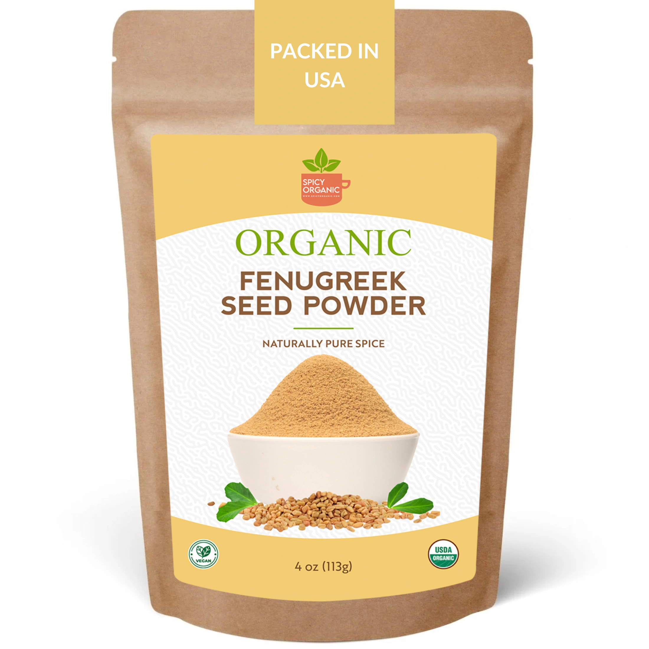 Organic Fenugreek Seed Powder – Authentic Cooking Spice - 4 OZ.