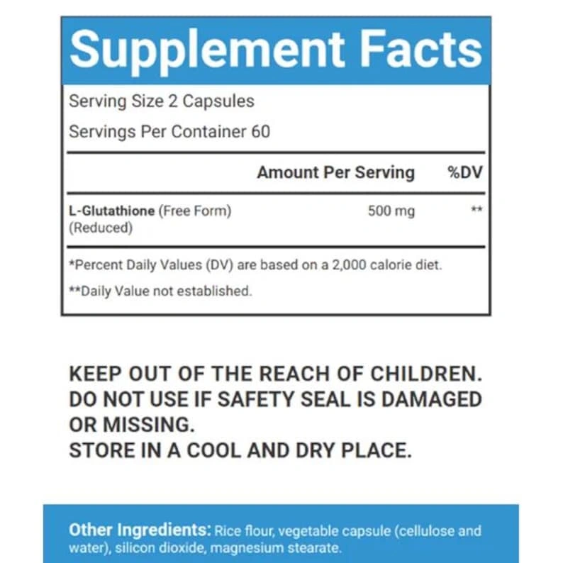 Vegan Glutathione Supplement – 500mg Antioxidant, 120 Capsules - Image 5