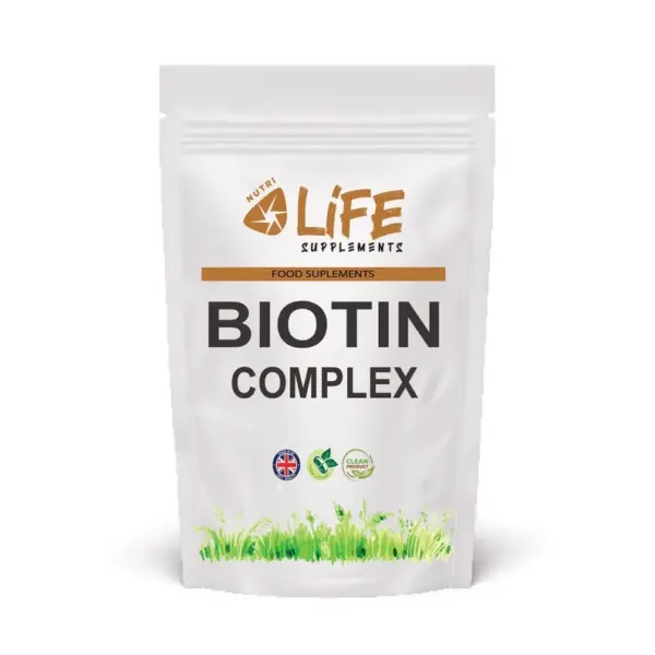 Biotin Complex vegan Supplement BIOTIN 10,000mcg Zinc Copper Vitamin C - 60 Capsules