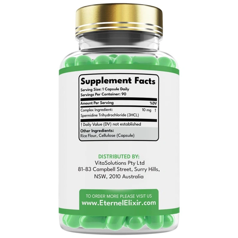Spermidine Supplement Capsules, Vegan Friendly 10mg Capsules, 90 Cellular Health Support Capsules - Image 3