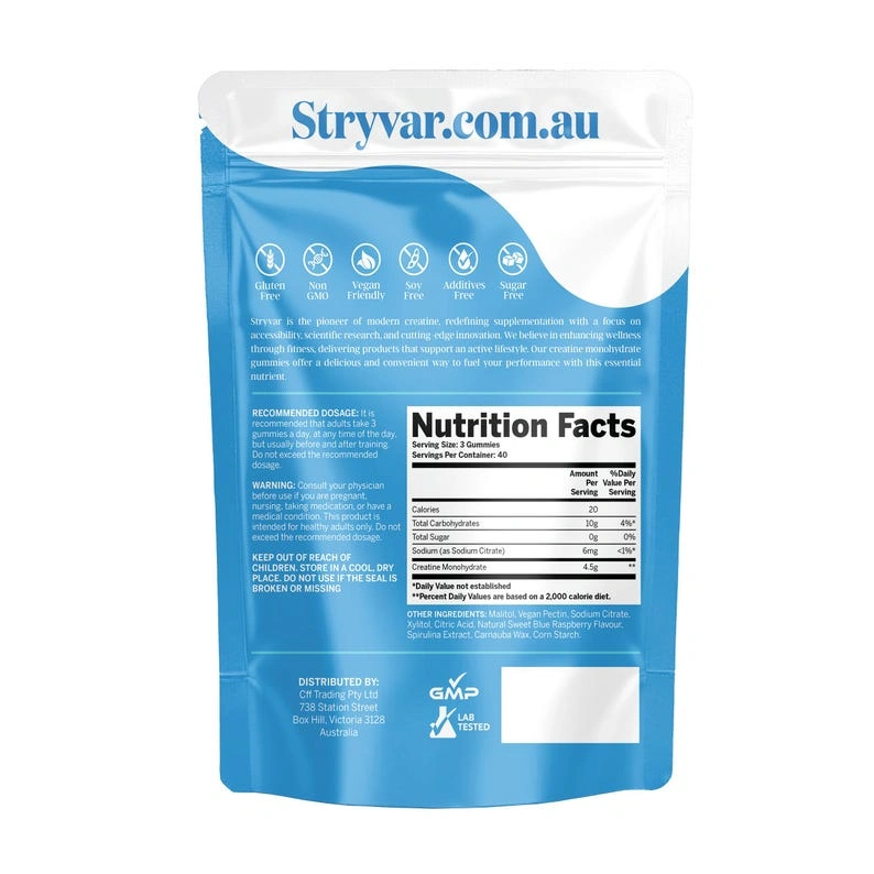 Creatine Monohydrate Gummies Vegan • Blue Raspberry Flavour - Image 2